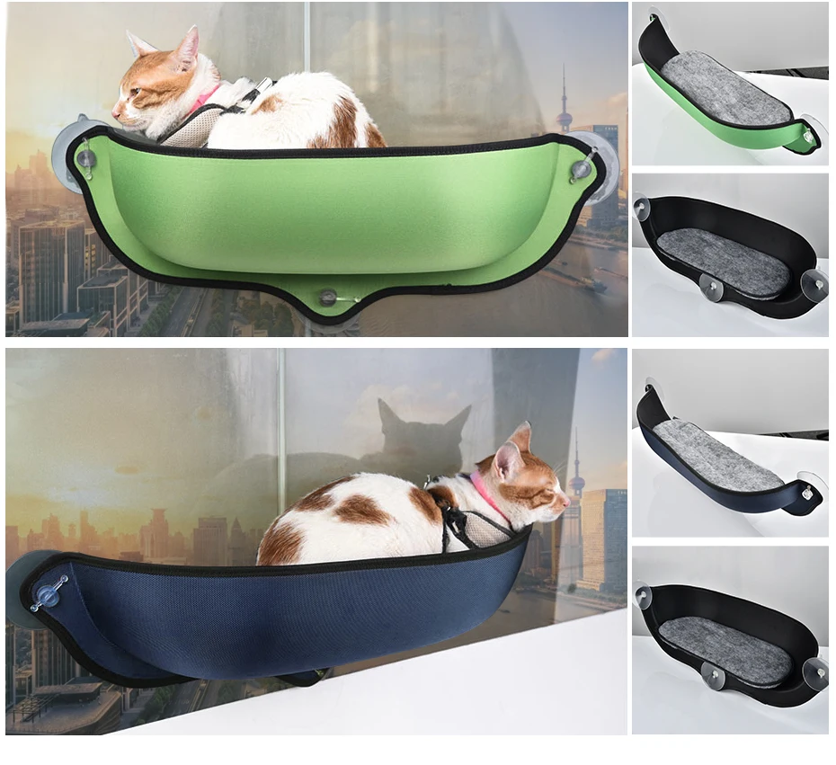 Cat Window Hammock With Strong Suction Cups Pet Kitty Hanging Sleeping Bed Comfortable Warm Ferret Cage Cat Shelf Seat Beds Cats & Dogs Pet Beds, Mats & Houses 