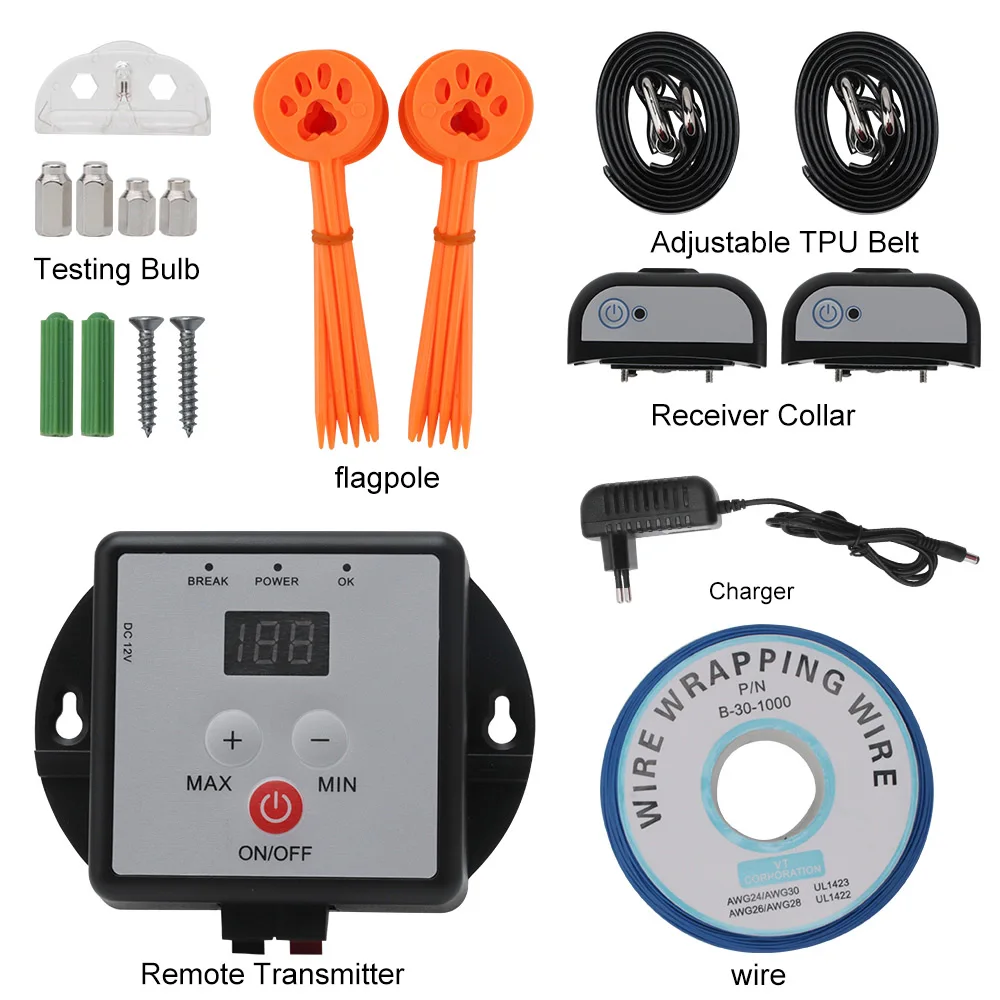 NEW Underground Electric Dog Fence Waterproof Rechargeable Pet Dog Training Collar TPU Reflective Strap Electronic Shock Collar Cats & Dogs 