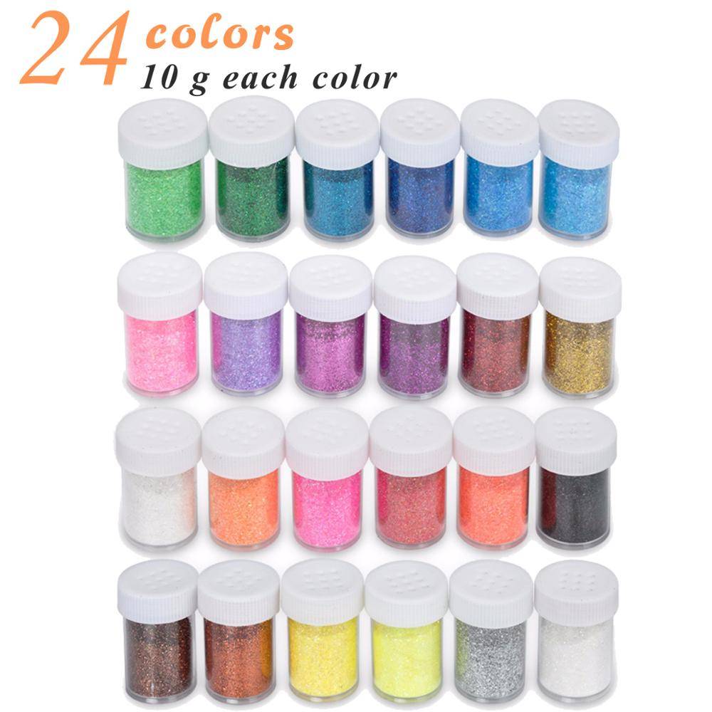 24 Colors Glitter Pearlescent Powder Mica Powder DIY Crafts Making Epoxy Pigment for Soap Making/Soap Dyes/Nail Art/Eyeshadow