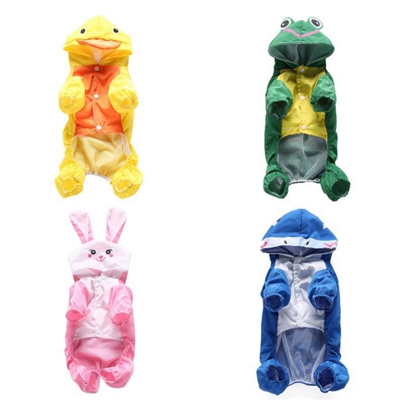 Colorful Animal Shaped Summer Raincoat for Small and Large Dog