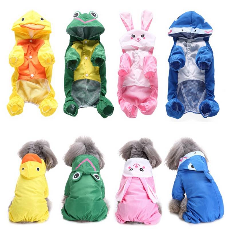 Colorful Animal Shaped Summer Raincoat for Small and Large Dog