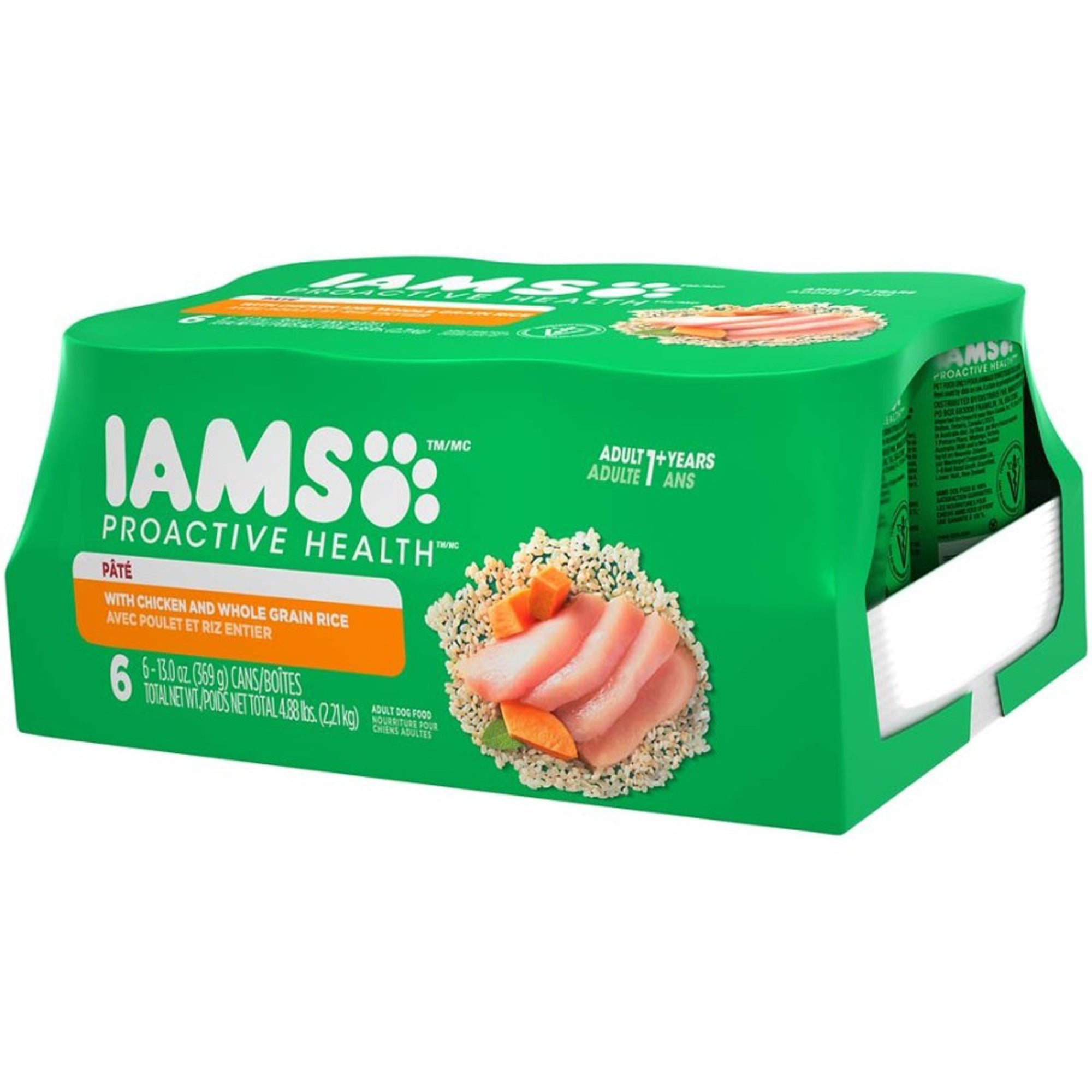 IAMS Proactive Health PatÃƒÂ© Adult Wet Dog Food Pate w/Chicken & Rice 2ea/13 oz, 6 pk